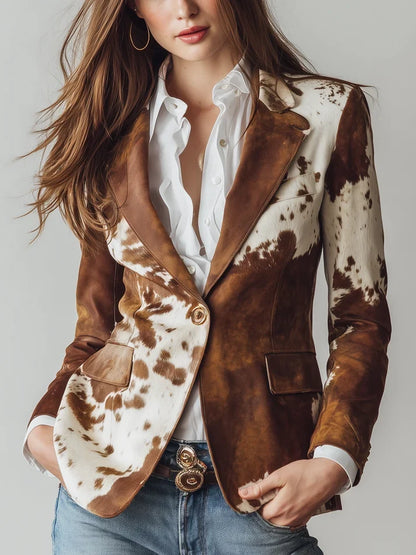 Manuela | Blazer con estampado animal print vintage