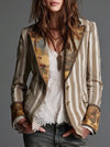 Sara | Blazer bohemio de rayas con solapas estampadas