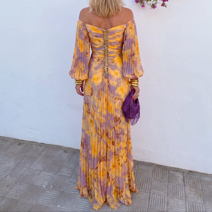 MÍA | VESTIDO LARGO FLORAL CON ESTAMPADO