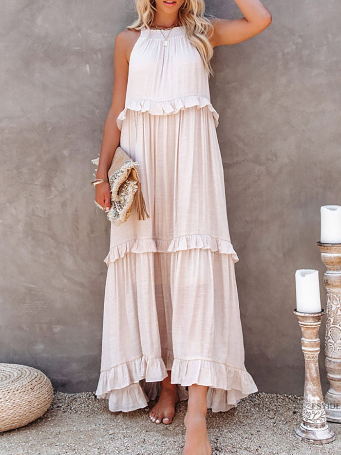 VESTIDO CON VOLANTES ELEGANTE