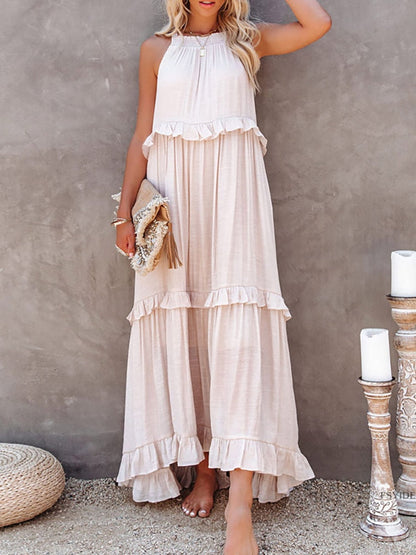 VESTIDO CON VOLANTES ELEGANTE