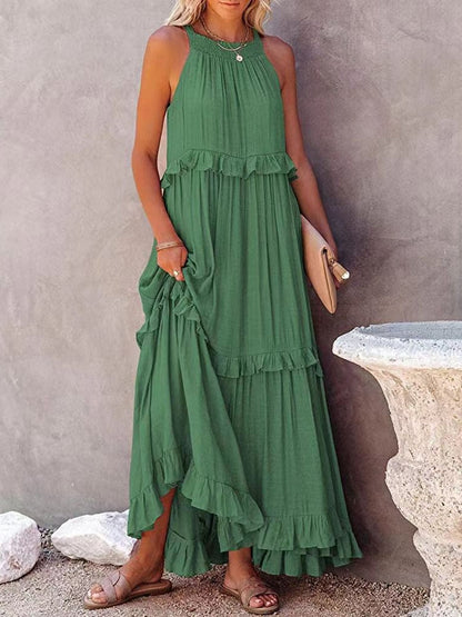 VESTIDO CON VOLANTES ELEGANTE