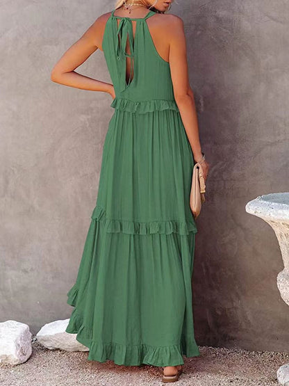 VESTIDO CON VOLANTES ELEGANTE