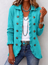 Paulina | Chaqueta de punto turquesa con volantes