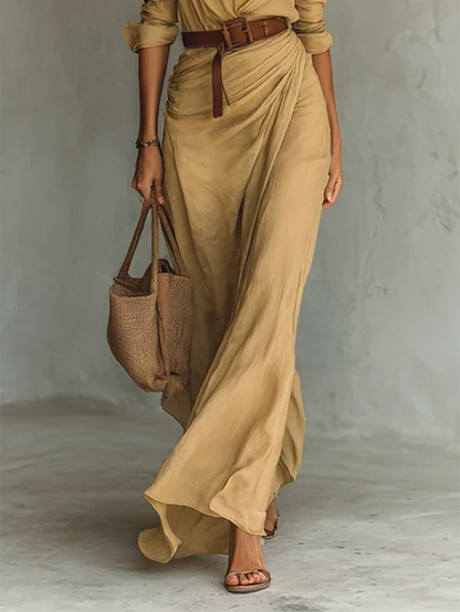 Costanza | Vestido maxi con cuello solapa
