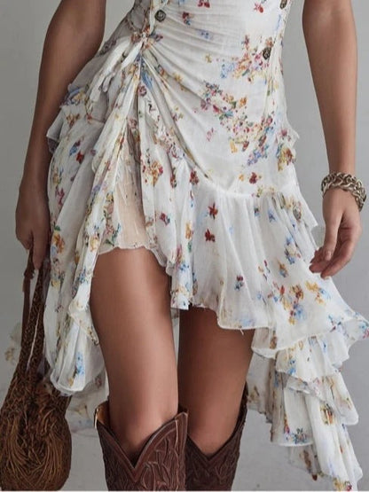 Valentina | Vestido mini de viscosa con tirantes finos