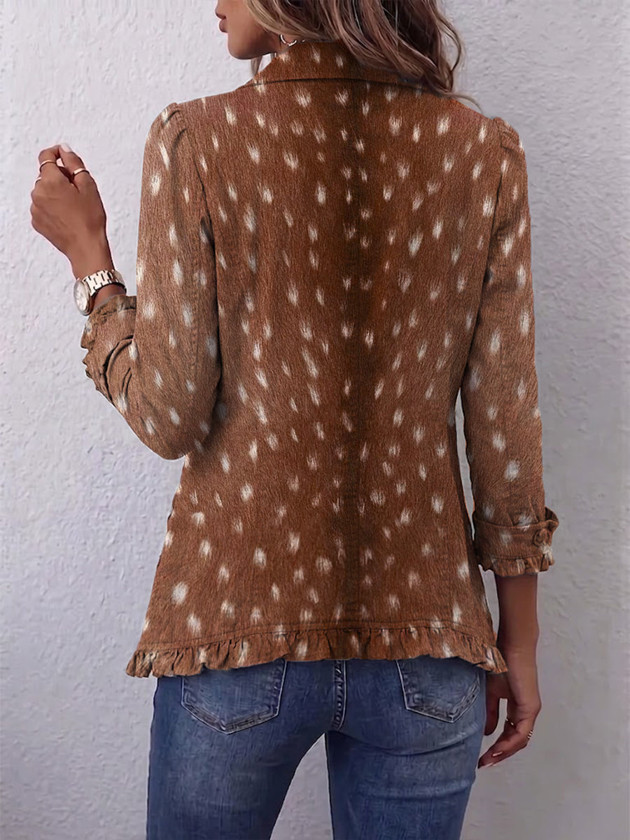 Felisa | Chaqueta estampado animal con volantes