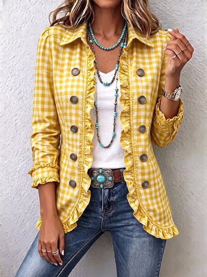 Encarna | Chaqueta de cuadros vichy con volantes