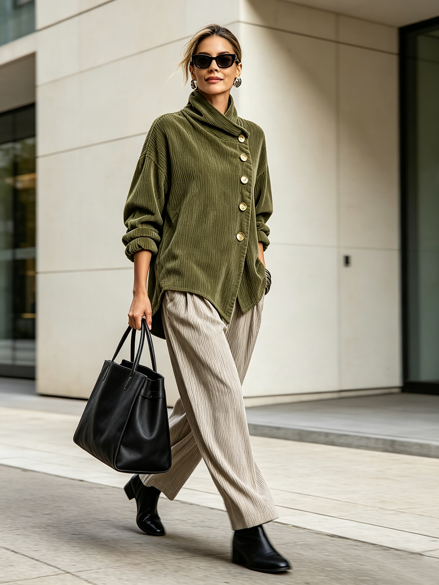 Olivia | Jersey de pana con cuello alto