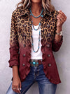 Bernarda | Chaqueta blazer leopardo vino con volantes