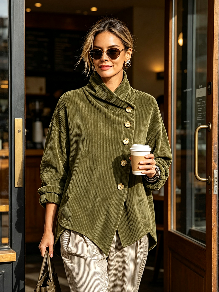 Olivia | Jersey de pana con cuello alto